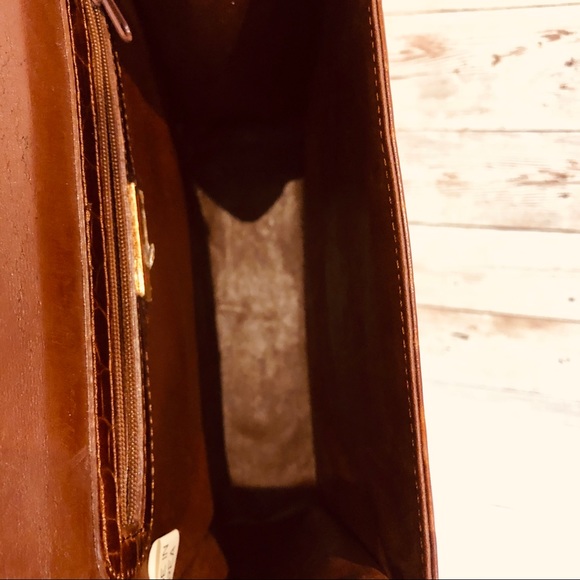 Vintage faux croc embossed Brown purse EUC - Picture 7 of 7